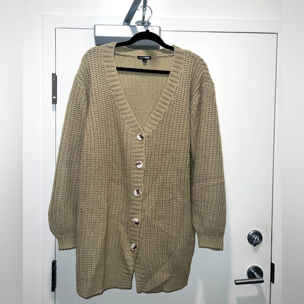 Oversized sage cardigan